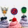 Candle for the cake "Happy Birthday!", 5 pieces, Avengers
