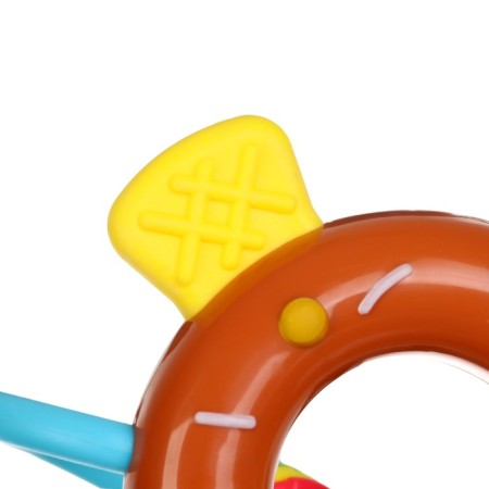 The rattle "Sweets: Donut", with elastic elements, color mix, crush me-10