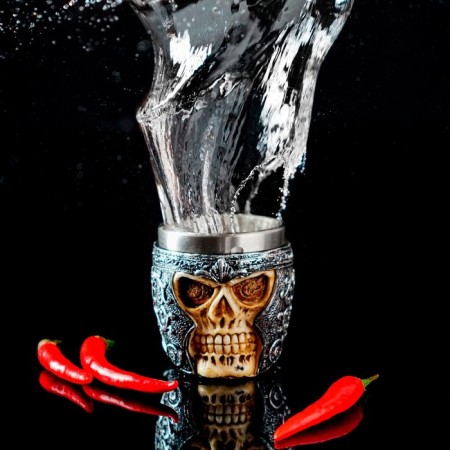 Staining stainless steel "Skull in a helmet. Halloween ", 70 ml, silver color-7