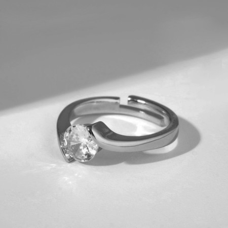 Ring "Classic" crystal circle, white color in silver, dimensionless-3
