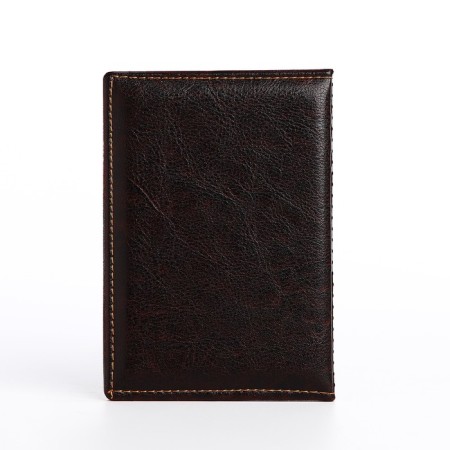 Passport cover, stitched, brown color-1