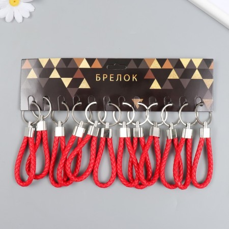 Keychain metal to the leatherette "strap" red 10x4 cm-2