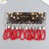 Keychain metal to the leatherette "strap" red 10x4 cm