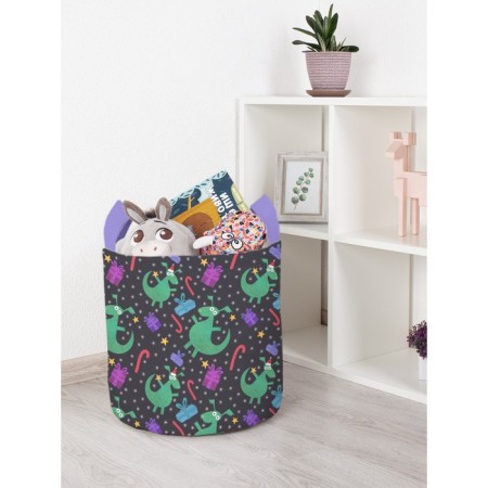 Basket for toys "Dragon with a gift, size 35x35 cm