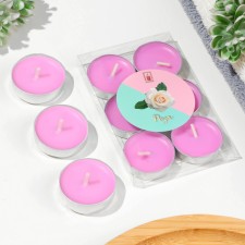 Set of candles of tea aromatic, 6 pcs, rose