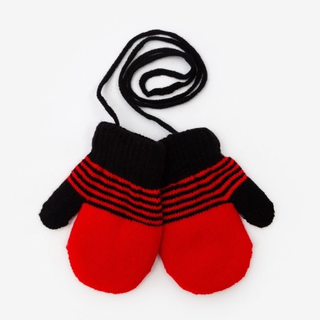 Mittens double for a boy, color mix, 1-2 years old-3