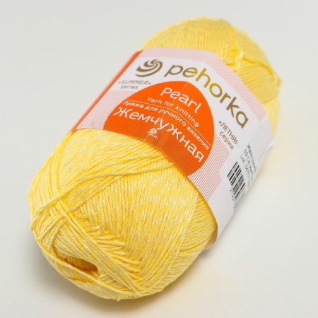 Yarn "Pearl" 50% cotton, 50% viscose 425m/100g (53-sv. Yellow)-2