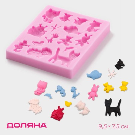 Mold Dolyana "Beasts", 9.5 × 7.5 × 1 cm, pink color