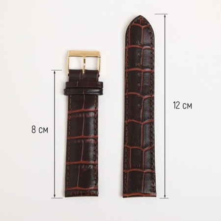Watch strap, male, 22 mm, harness 85 mm, larynx 125 mm, genuine leather-1
