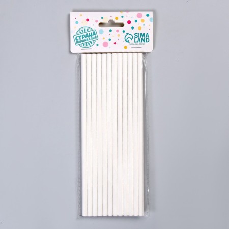 Cocktail tubes, set 12 pcs., White color-2