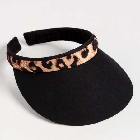 Feminine visor minaku "leopard" color Black color, rr 56-58