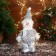 Soft toy "Snowman in the cap and scarf" 16x30 cm, white-gray