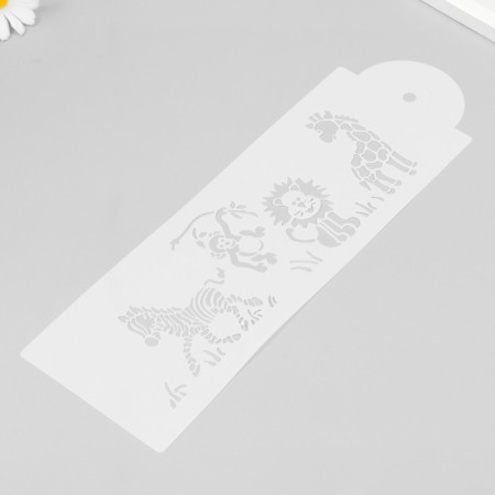 African animals plastic stencil of plastic 33x9.5 cm-1