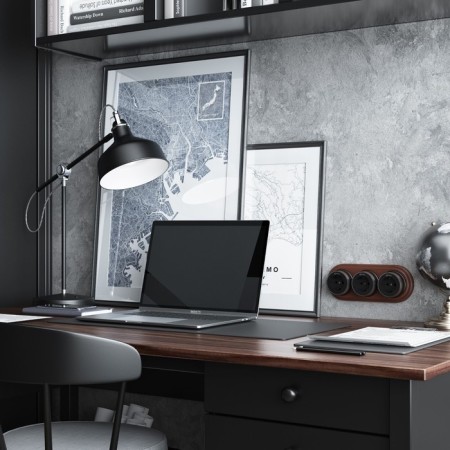 The socket W5871051 with the grounding of Vintage, black matte chromium-2