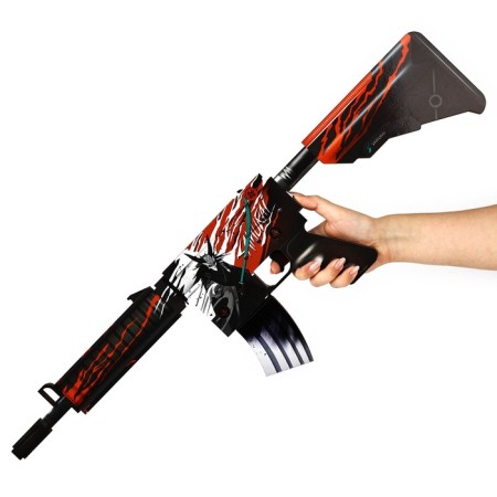 Wooden weapons, children's souvenir "necromancy", machine gun, gun, knife-stamp, set 3 pcs-6