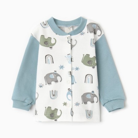 Nursery blouse, white color/elephants, height 56 ​​cm