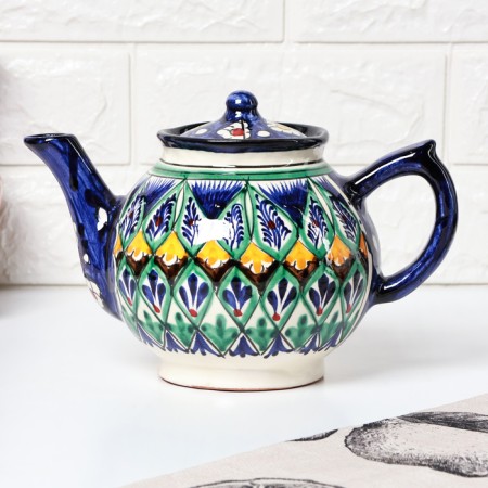 Rishtan ceramics "Patterns", 1000 ml, blue-4