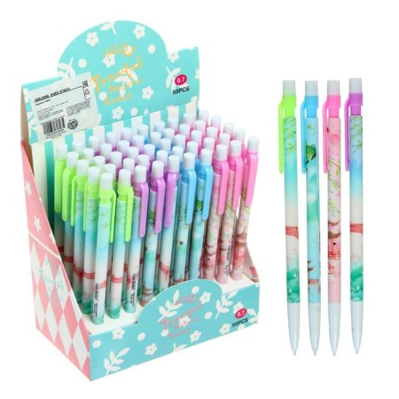 Mechanical pencil 0.7 mm, body with a pattern, mix (barcode on a piece)