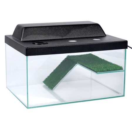 Terrarium for turtles 25 liters, with a lid, shelf and ladder, 40 x 29 x 22 cm