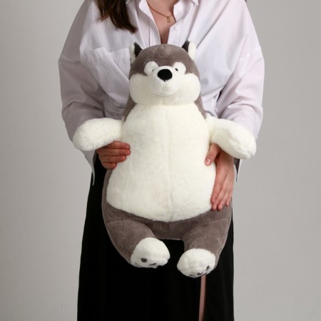 Soft toy "Husky", 50 cm, gray-white color-5