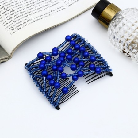 Hair clip "Pearls" balls, 9 cm, blue
