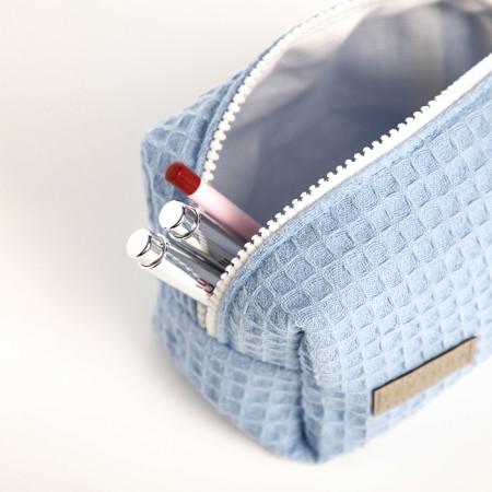 Textura zipper cosmetic bag, blue color-7