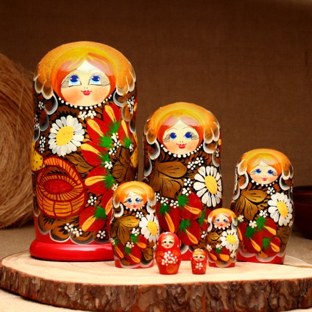 Nesting doll 7-doll "Asya", 20-22 cm