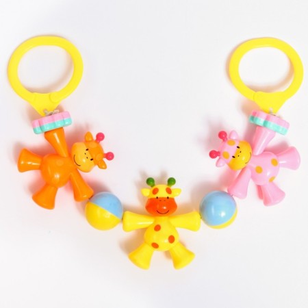 Stretching to a stroller/crib "giraffes", 3 toys, color mix, crush me-5