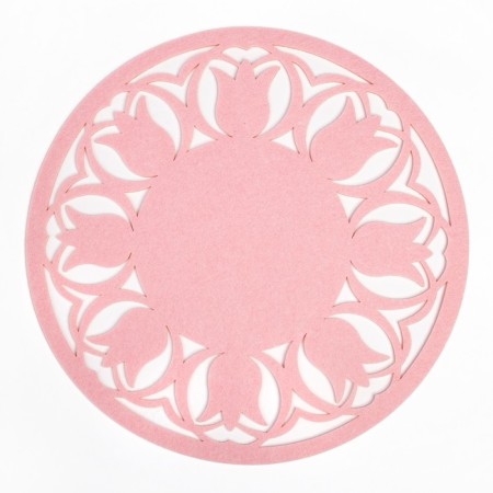 Napkin Decorative shade "Tulips" Color Pink, D 30 cm, 100% p/e, felt-1