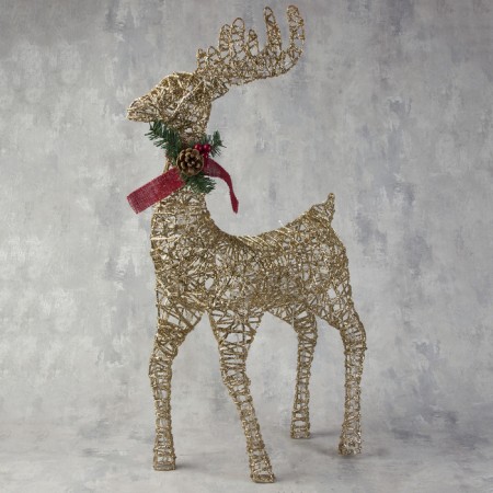 LED figure "Deer golden" 50 × 85 × 18 cm, metal, 220 V, glow warm white-1