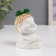 Concrete Kashpo "Buddha" 5.5x6.5x7 cm white with gold with moss (moss green stabilized)