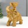Souvenir Polystone SPREASE "Elephant with rocky drawings" golden 16x7.5x13 cm
