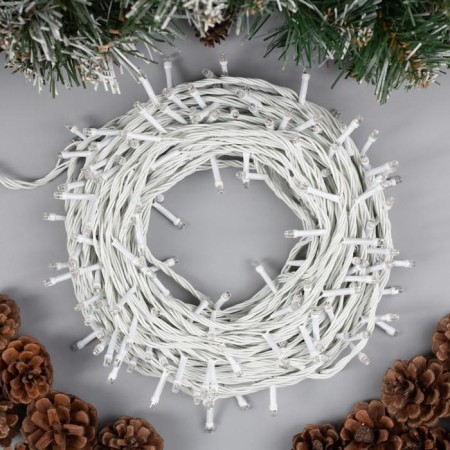 Garland "thread" 20 m, IP20, white thread, 200 LED, glow blue, 8 modes, 220 V-1