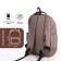 Young backpack from textiles with lightning, 5 pockets, brown color