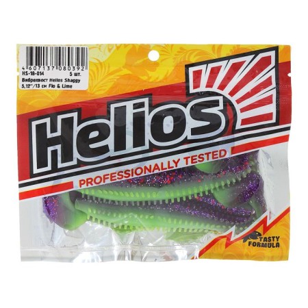 Vibro -tail Helios Shaggy Fio & Lime, 13 cm, 5 pcs. (HS-18-014)-1