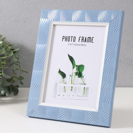 Photo frame plastic 13x18 cm "arc" blue 23.5x18.5 cm-2