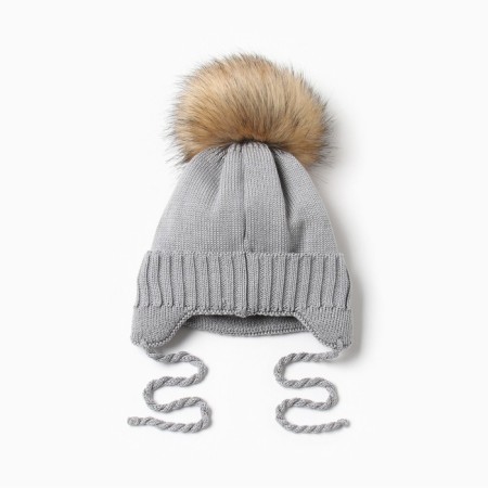 Children's hat with insulation, rn 35-40, gray color-2