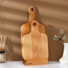 A set of cutting boards on a stand 2 pcs: 38 × 18, 28 × 18 cm, saturated with mineral oil, birch