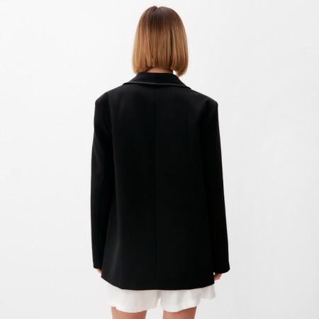 Women's jacket with a stamping minku: classic color black size 42-5