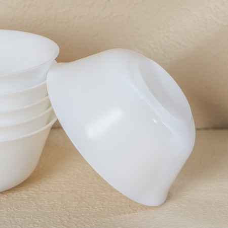 Set of salad bowls Luminarc EVERYAYDAY, 330 ml, D = 12 cm, glass -ceramic, 6 pcs, white color-4