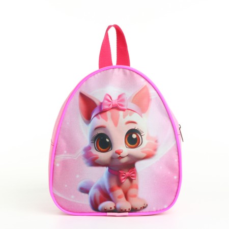 Children's backpack 21*9*23, lightning departure, a cat with a bow, pink-2