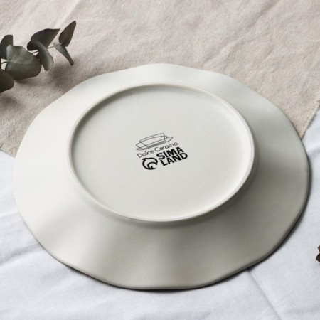 Ceramic plate "Self -Ceeter", 21.5 cm, beige color-5