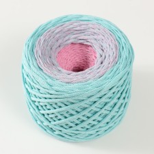 Cotton cord 3 mm 220m/240 ± 5 g gradient (mint/pink)