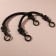 Handles for a bag, 2 pcs, waxed cord/tree, 44 × 4 cm, black color
