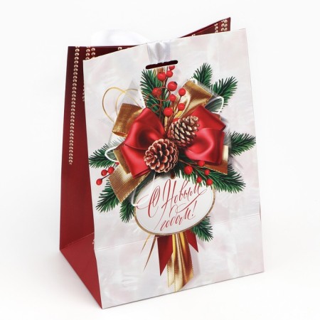 Gift package with the New Year tape, 13 x 19 x 9 cm, New Year-4