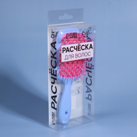The comb is massage, wide, ventilated, 8.5 × 20.5 cm, PVC box, blue/pink color-11