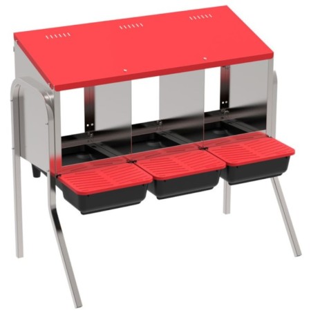 Nest for chickens of layers Platinum, 3 sections, on legs, with an ovum
