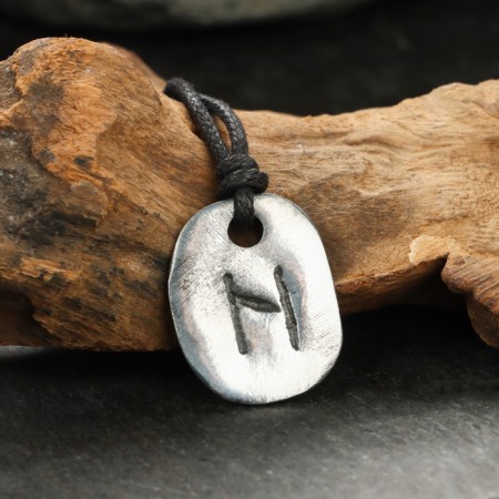 Amulet "Scandinavian runes", Runa Hagalaz, 21x29mm, metallic-1