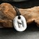 Amulet "Scandinavian runes", Runa Hagalaz, 21x29mm, metallic