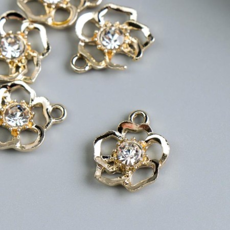 Decor for the creativity of the rhinestone "Flower" 1.6x1.8 cm